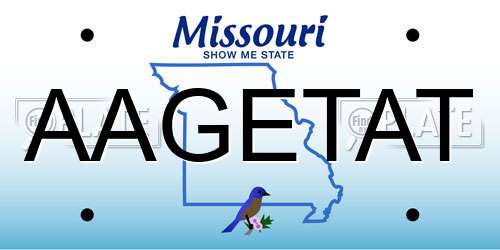 AAGETAT Missouri License Plate