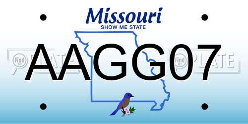 AAGG07 Missouri License Plate