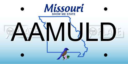 AAMULD Missouri License Plate