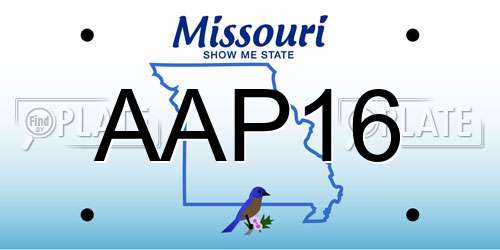 AAP16 Missouri License Plate