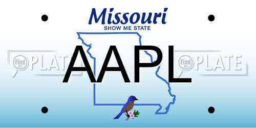 AAPL Missouri License Plate
