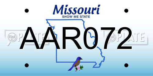 AAR072 Missouri License Plate