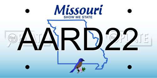 AARD22 Missouri License Plate