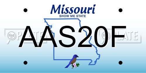 AAS20F Missouri License Plate