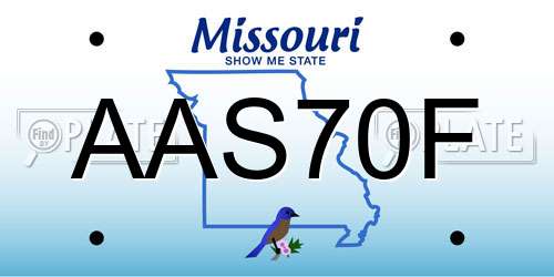 AAS70F Missouri License Plate