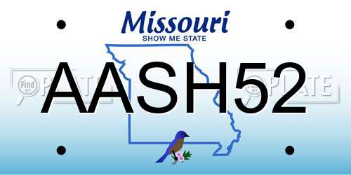 AASH52 Missouri License Plate