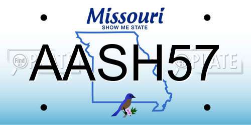 AASH57 Missouri License Plate