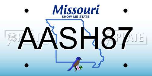 AASH87 Missouri License Plate