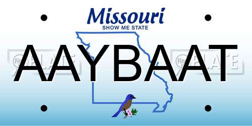 AAYBAAT Missouri License Plate