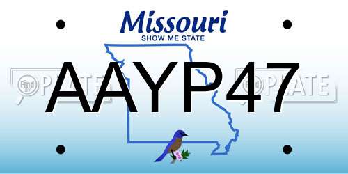 AAYP47 Missouri License Plate