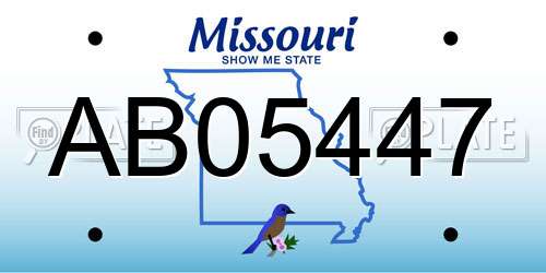 AB05447 Missouri License Plate