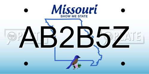 AB2B5Z Missouri License Plate
