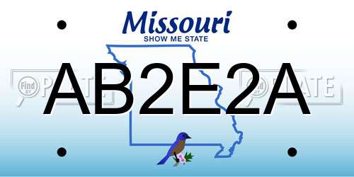 AB2E2A Missouri License Plate