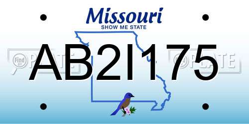 AB2I175 Missouri License Plate