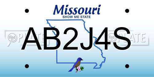 AB2J4S Missouri License Plate
