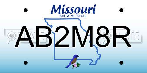 AB2M8R Missouri License Plate