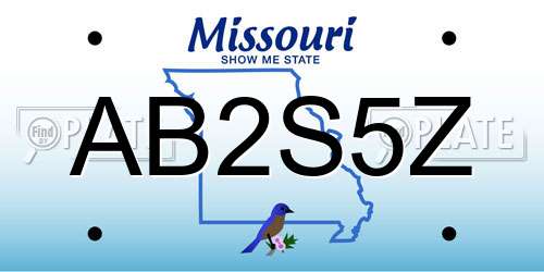 AB2S5Z Missouri License Plate