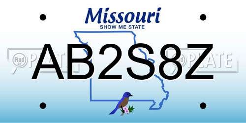 AB2S8Z Missouri License Plate