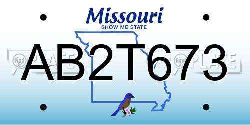 AB2T673 Missouri License Plate