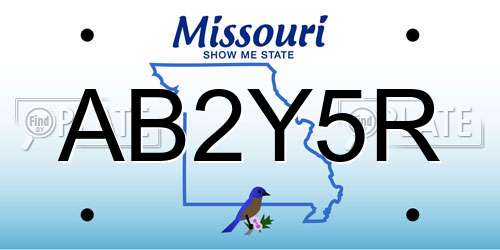 AB2Y5R Missouri License Plate