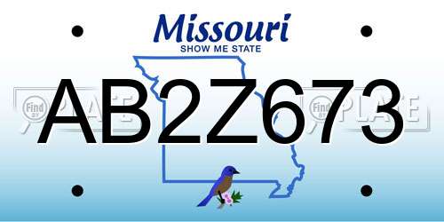 AB2Z673 Missouri License Plate