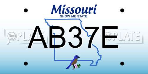 AB37E Missouri License Plate