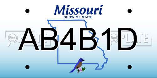 AB4B1D Missouri License Plate