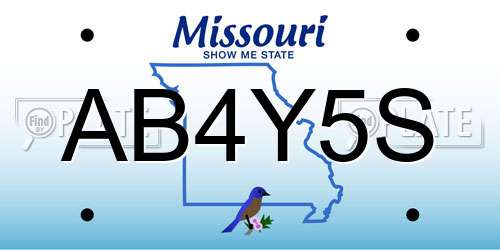 AB4Y5S Missouri License Plate