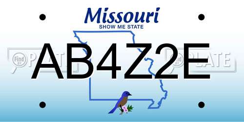 AB4Z2E Missouri License Plate