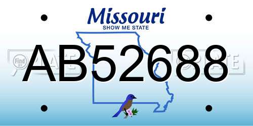 AB52688 Missouri License Plate
