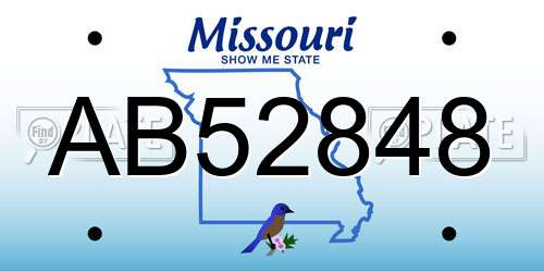 AB52848 Missouri License Plate