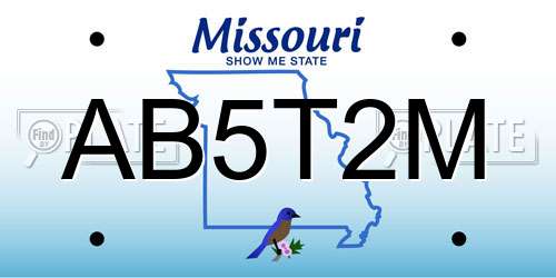 AB5T2M Missouri License Plate