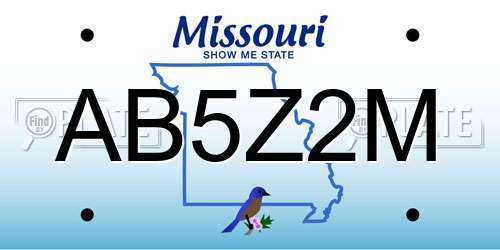 AB5Z2M Missouri License Plate