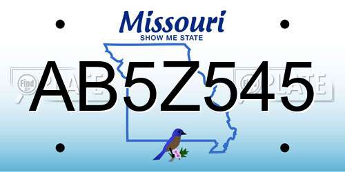 AB5Z545 Missouri License Plate