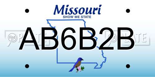 AB6B2B Missouri License Plate