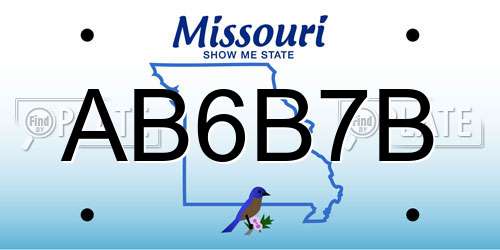 AB6B7B Missouri License Plate
