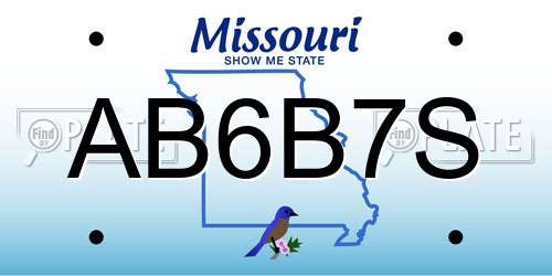 AB6B7S Missouri License Plate