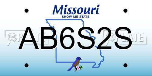 AB6S2S Missouri License Plate