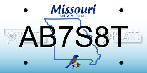 AB7S8T Missouri License Plate