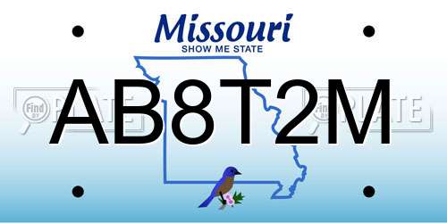 AB8T2M Missouri License Plate
