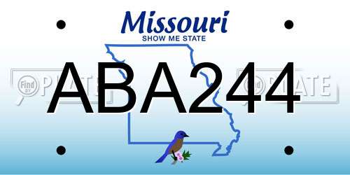 ABA244 Missouri License Plate