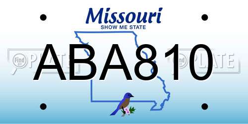 ABA810 Missouri License Plate