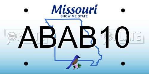 ABAB10 Missouri License Plate
