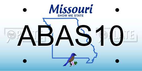 ABAS10 Missouri License Plate