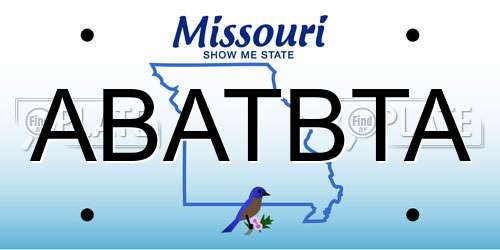 ABATBTA Missouri License Plate