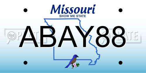 ABAY88 Missouri License Plate