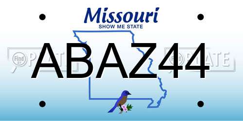 ABAZ44 Missouri License Plate