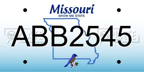 ABB2545 Missouri License Plate