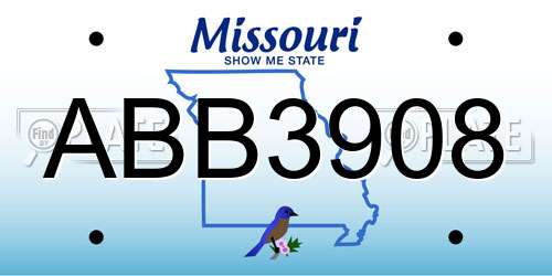 ABB3908 Missouri License Plate