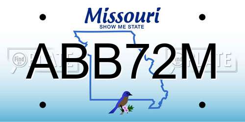 ABB72M Missouri License Plate